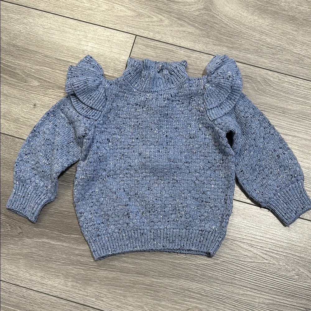 Blue Ruffled Women's Sweater